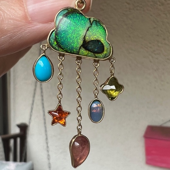 Grainne Morton Cloud & Rain Chain Drop Earrings - Picture 1 of 8